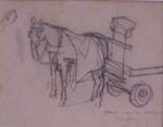 Os.Henri van Os-Delhez.1880-1976.Paard en wagen.€ 150,-